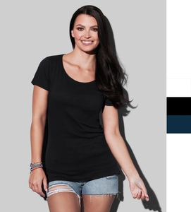 Stedman Damen T-Shirts modisch Finest Cotton-T Women gerollter Kragen ST9110 NEU