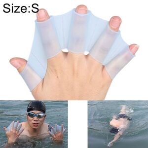 Silicone Swimming Web Fins Hand Flippers Training Gloves, L(Magenta)