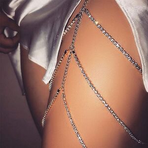 Layered Thigh Chain Women Body Chain, Color: SKU2555 White