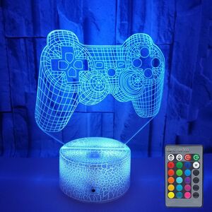 3D Game Handle Three-dimensional Colorful LED Lights, Style: Touch Crack Base+Remote Control
