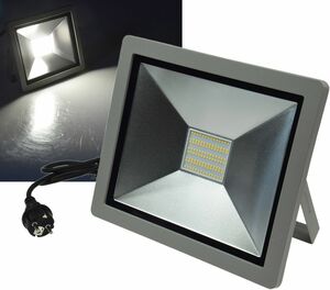 LED-Fluter SlimLine CTF-SLT 99 silber 100W, 6500lm, 4000K, neutralwei, IP44