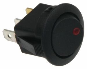 12V Schalter mit roter LED EIN / AUS, 16A,  20mm Einbau
