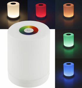 LED Tischleuchte mit Touch-Funktion Li-Akku, Warmwei + RGB