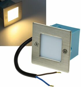 LED-Einbauleuchte Cuadrado Q9 Edelstahl-Front, 9 LEDs, warmwei