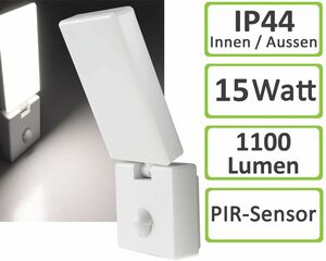 LED Wandleuchte PORTAO 4000K 15W, 1100lm, PIR-Bewegungsmelder, IP44