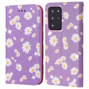 Samsung Galaxy Note 20 Ultra Tasche Handy Hlle Schutz Cover mit Kartenfach Glitzer Violett