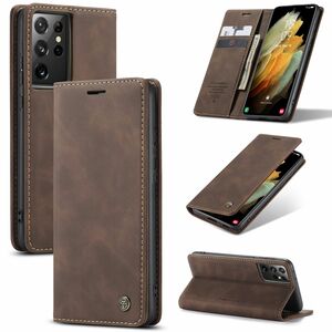 Handy Hlle Schutz Tasche fr Samsung Galaxy S21 Ultra Cover Wallet Etui Braun