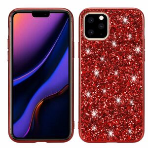 Apple iPhone 11 Pro Max Handyhlle Schutzcase Glitzer Funkel Cover Rot