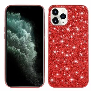 Apple iPhone 12 Pro Max Handyhlle Schutzcase Glitzer Funkel Cover Rot