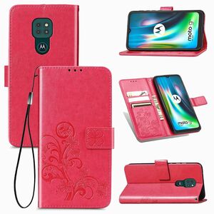 Motorola Moto G9 Play Handy Hlle Schutz Tasche Cover Flip Case Kartenfach Pink