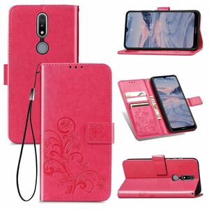 Nokia 2.4 Handy Hlle Schutz Tasche Cover Flip Case Kartenfach Pink