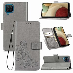 Samsung Galaxy A12 Handy Hlle Schutz Tasche Cover Flip Case Kartenfach Grau