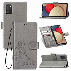 Samsung Galaxy A02s Handy Hlle Schutz Tasche Cover Flip Case Kartenfach Grau