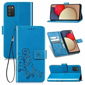 Samsung Galaxy A02s Handy Hlle Schutz Tasche Cover Flip Case Kartenfach Blau