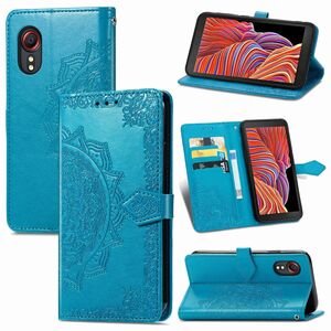 Handyhlle fr Samsung Galaxy Xcover 5 / 5s Schutztasche Wallet Cover 360 Case Etuis Blau