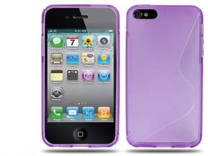 TPU Backcover S-Line Hlle fr Case Handy Apple iPhone SE Violett
