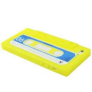 Silikon Hlle Retro Kassette fr Handy iPhone 5 / 5s Gelb