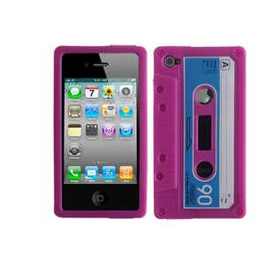 Schutzhlle Silikon Hlle Kassette fr Handy iPhone 4 4S Pink