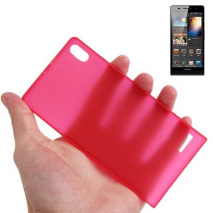 Schutzhlle Case Ultra Dnn 0,3mm fr Handy Huawei Ascend P6 Rot Transparent