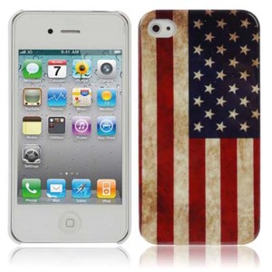 Hard Case Hlle Retro Fahne fr Handy iPhone 4 / 4s Motiv USA