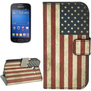 Handyhlle Tasche fr Handy Samsung Galaxy Trend Lite Retro Fahne USA