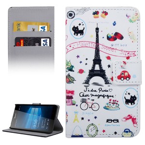 Handyhlle Tasche fr Handy Microsoft Lumia 950 Eiffelturm Paris