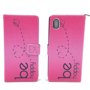 Handyhlle Tasche fr Handy Sony Sony Xperia M4 Aqua Be Happy Pink