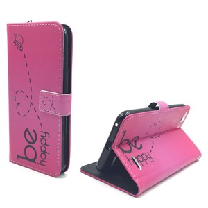 Handyhlle Tasche fr Handy Vodafone Smart Ultra 6 Be Happy Pink