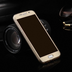 Crystal Case Hlle fr Samsung Galaxy J7 2015 Gold Rahmen Full Body