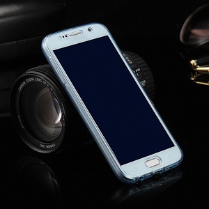 Crystal Case Hlle fr Samsung Galaxy E5 Blau Rahmen Full Body