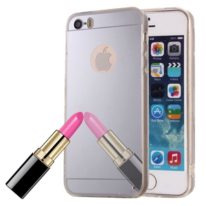 Apple iPhone 5 / 5s Handy Hlle Spiegel Mirror Soft-Case Schutz-Cover Silber