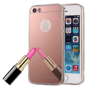 Apple iPhone 5 / 5s Handy Hlle Spiegel Mirror Soft-Case Schutz-Cover Rose Gold