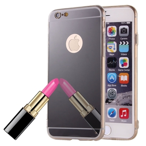 Apple iPhone 6 / 6s Handy Hlle Spiegel Mirror Soft-Case Schutz-Cover Schwarz
