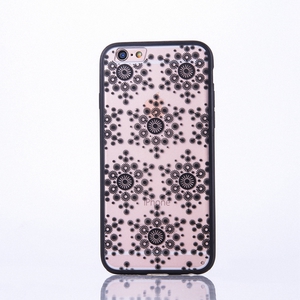 Handy Hlle Mandala fr Apple iPhone 6 / 6s Design Case Schutzhlle Motiv Flocke Cover Tasche Bumper Schwarz