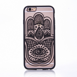 Handy Hlle Mandala fr Apple iPhone 6 / 6s Design Case Schutzhlle Motiv Hand Fatima Cover Tasche Bumper Schwarz