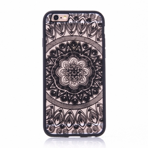 Handy Hlle Mandala fr Apple iPhone 7 Design Case Schutzhlle Motiv Kreis Cover Tasche Bumper Schwarz