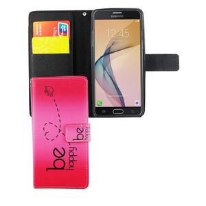 Handyhlle Tasche fr Handy Samsung Galaxy J5 Prime Be Happy Pink