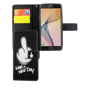 Handyhlle Tasche fr Handy Samsung Galaxy J5 Prime Have A Nice Day Schwarz
