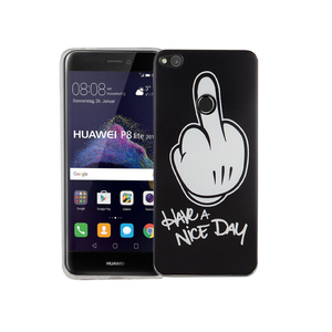 Handy Hlle fr Huawei P8 Lite 2017 Cover Case Schutz Tasche Motiv Slim Silikon TPU Mittelfinger