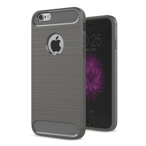 Apple iPhone 6 / 6s Cover TPU Case Silikon Schutz-Hlle Handy Bumper Carbon Optik Grau
