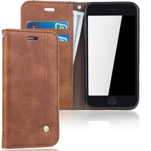 Handy Hlle Schutz Tasche fr Apple iPhone 6 Cover Wallet Etui Braun