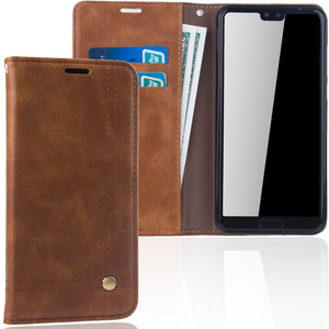 Handy Hlle Schutz Tasche fr Huawei P20 Pro Cover Wallet Etui Braun