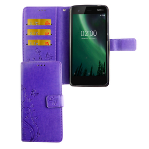 Handyhlle fr Nokia 2.1 / Nokia 2 2018 Tasche Wallet Schutz Cover Etuis Violett