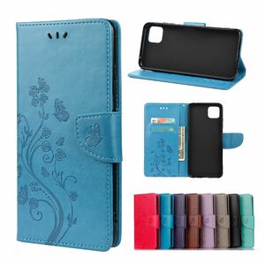 Samsung Galaxy A22 5G Tasche Handy Hlle Schutz-Cover Flip-Case mit Kartenfach Blau
