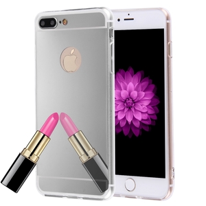 Apple iPhone 8 Plus Handy Hlle Spiegel Mirror Soft-Case Schutz-Cover Silber