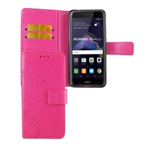 Schutz Hlle Blumen fr Handy Huawei P8 Lite 2017 Pink
