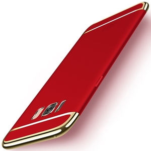 Handy Hlle Schutz Case fr Samsung Galaxy S8 Bumper 3 in 1 Cover Chrom Etui Rot