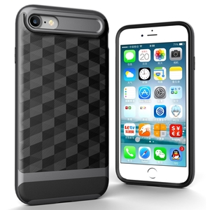 Hlle fr Apple iPhone 7 Backcover Case Handy Schutzhlle - Cover 3D Prisma Design Grau