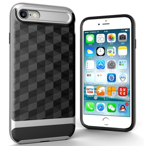 Hlle fr Apple iPhone 8 Backcover Case Handy Schutzhlle - Cover 3D Prisma Design Silber
