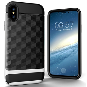 Hlle fr Apple iPhone X / 10 Backcover Case Handy Schutzhlle - Cover 3D Prisma Design Wei